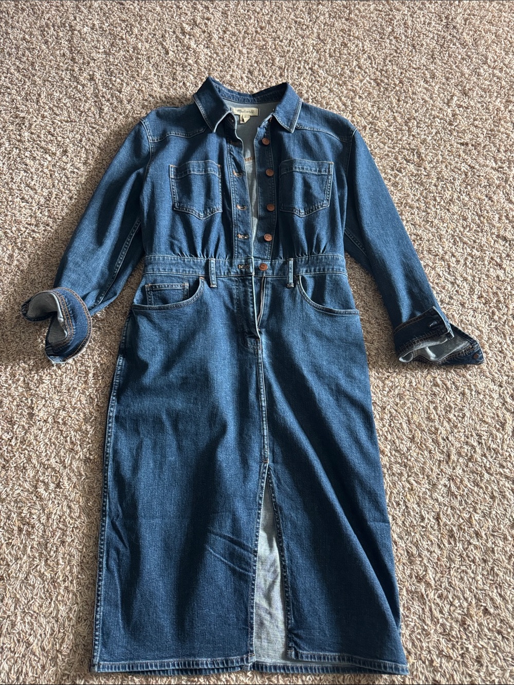 Madewell Dark Blue Denim Jacket Dress